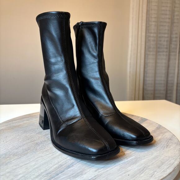 Sam Edelman Wells Ankle Booties Women's Black Leather Block Heel US Size 6 M - Picture 7 of 13